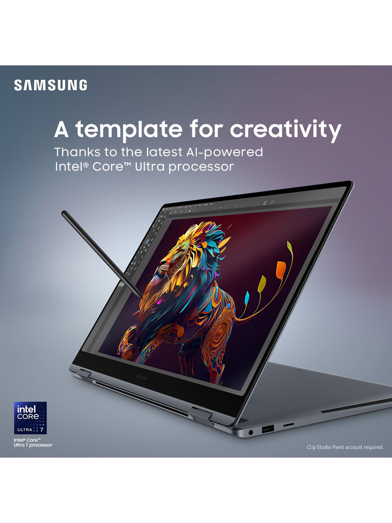 Image 4 of 7 of Samsung Galaxy Book4 Pro 360 (2024) Touchscreen Laptop - 16in WQXGA+,&nbsp;Intel Core Ultra 7, 16GB 1TB - Moonstone Grey