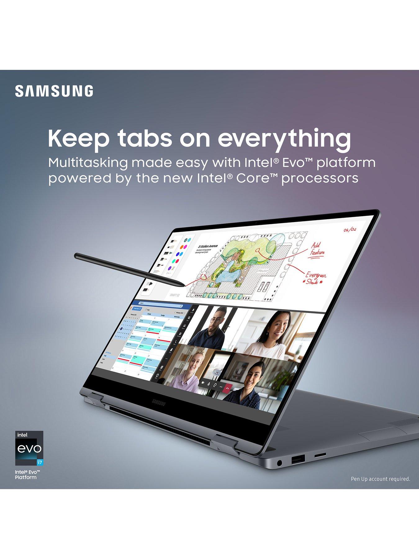 Image 4 of 7 of Samsung Galaxy Book4 360 (2024) Touchscreen Laptop - 15.6in FHD, Intel Core 5,&nbsp;8GB RAM,&nbsp;256GB SSD - Grey