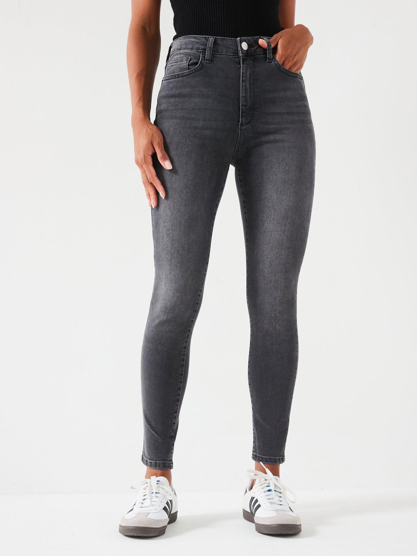 undefined Florence High Rise Skinny Jeans - Charcoal
