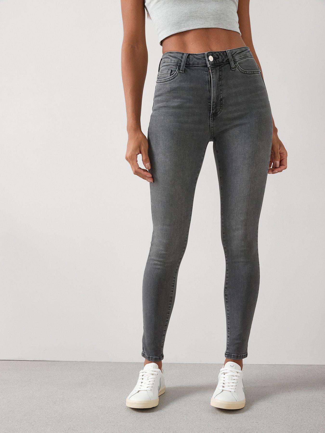 V by Very Florence High Rise Skinny Jeans - Charcoal