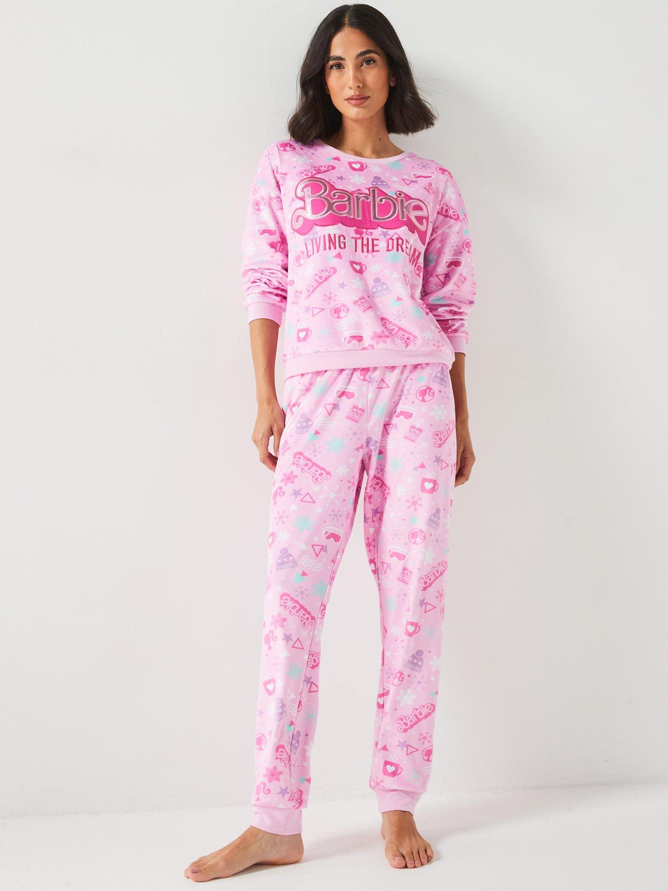 Barbie Ladies Barbie Family Christmas Pyjama Pink Very