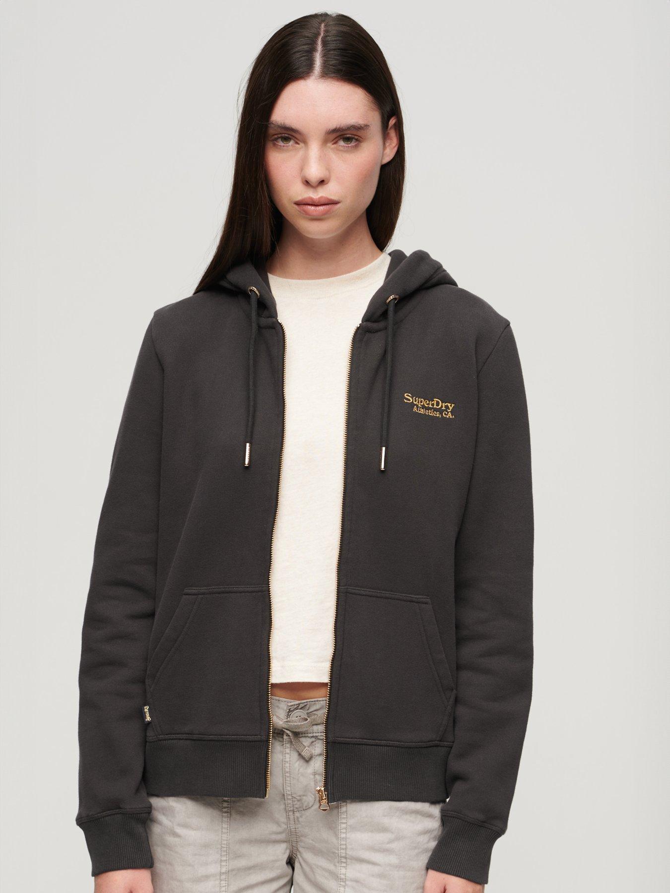 undefined Essential Logo Zip Hoodie - Brown