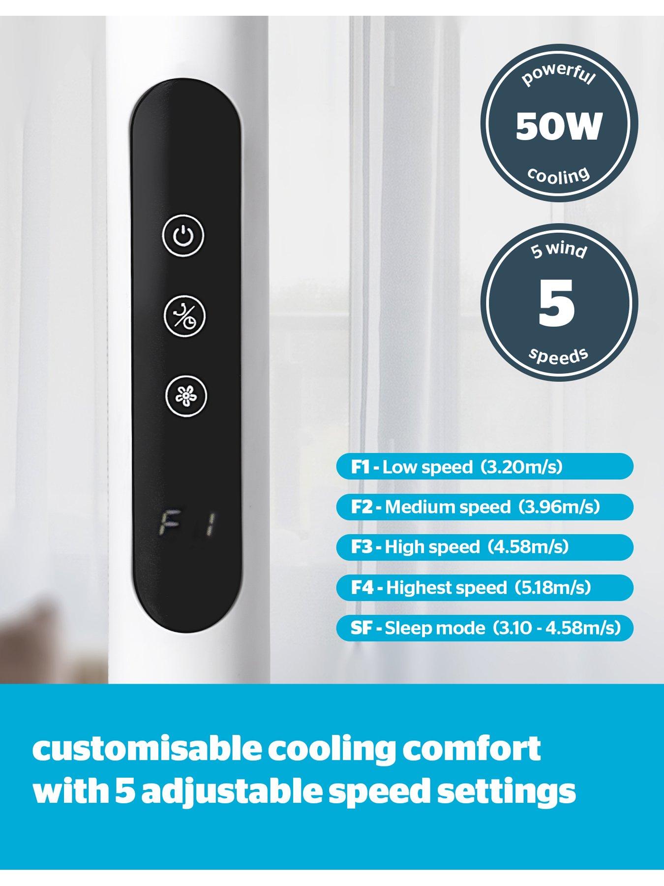 Image 3 of 6 of Silentnight Home Electrics Airmax 1800 Oscillating Stand Fan - White LED Display