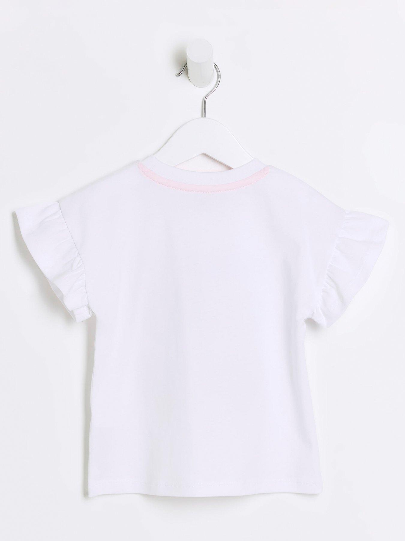 River Island Mini Mini Girls Graphic Print T-shirt - White | Very.co.uk