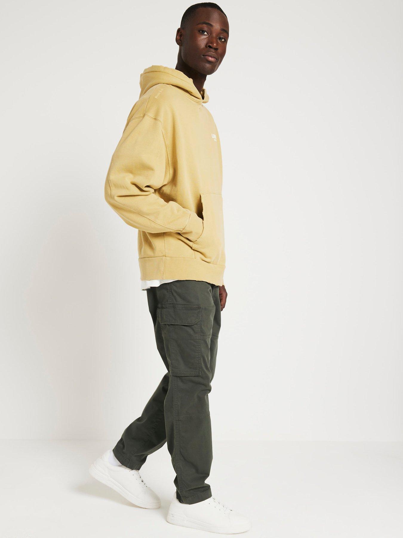 River Island Washed Luminis Hoodie - Yellow | Very.co.uk