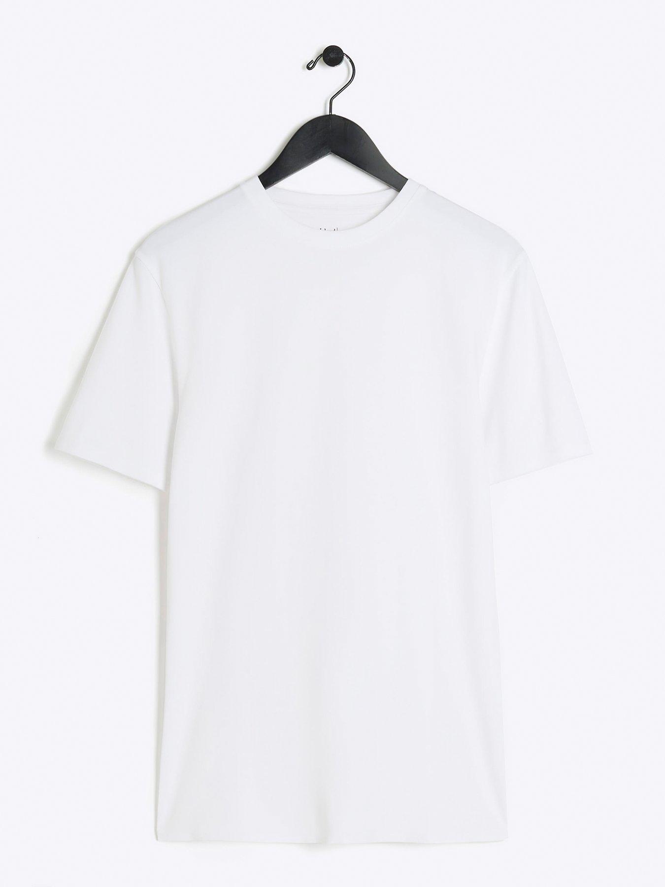 Image 6 of 6 of River Island Short Sleeve Muscle T-Shirt - White
