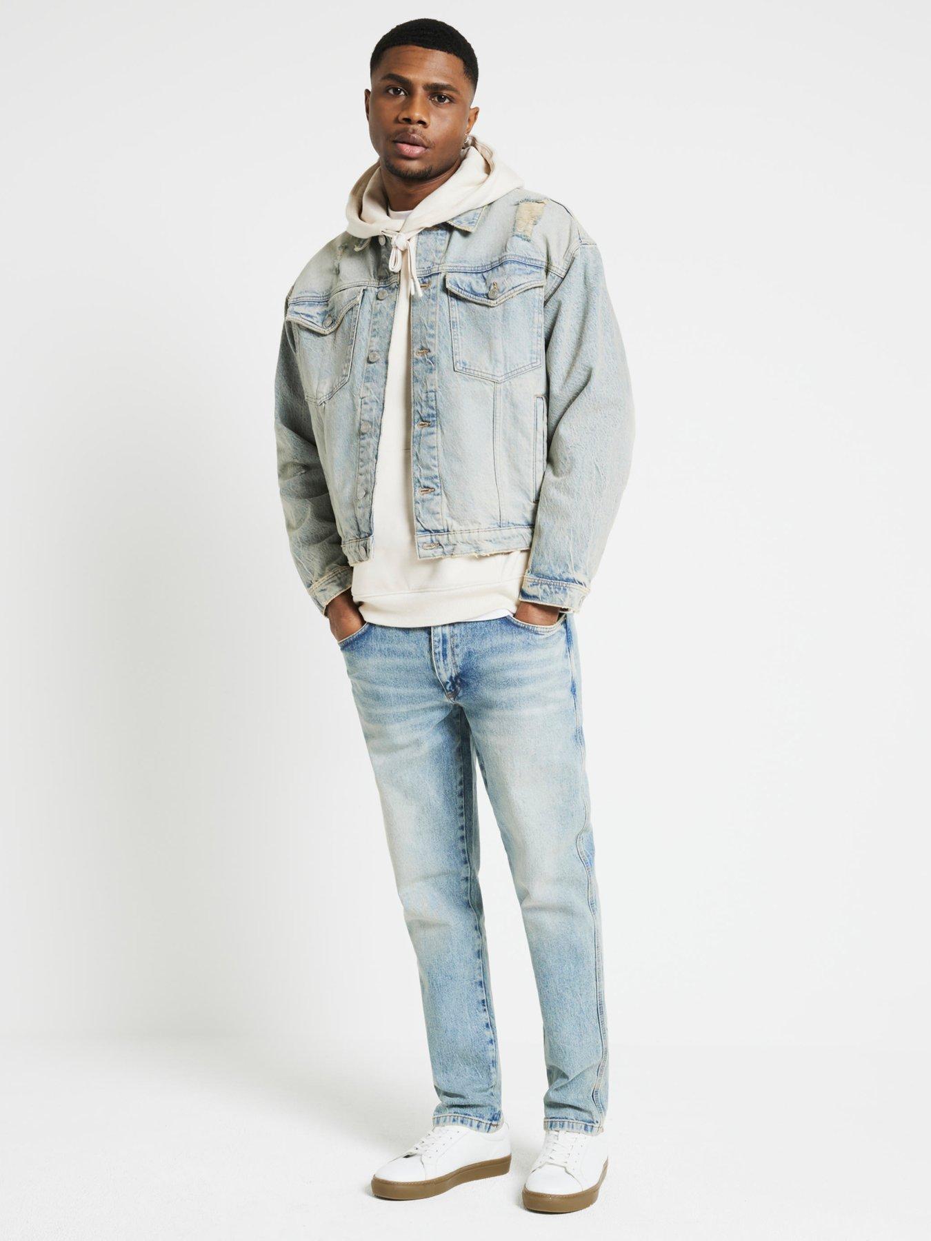 River Island Tapered Rocket Jean - Light Blue | Very.co.uk