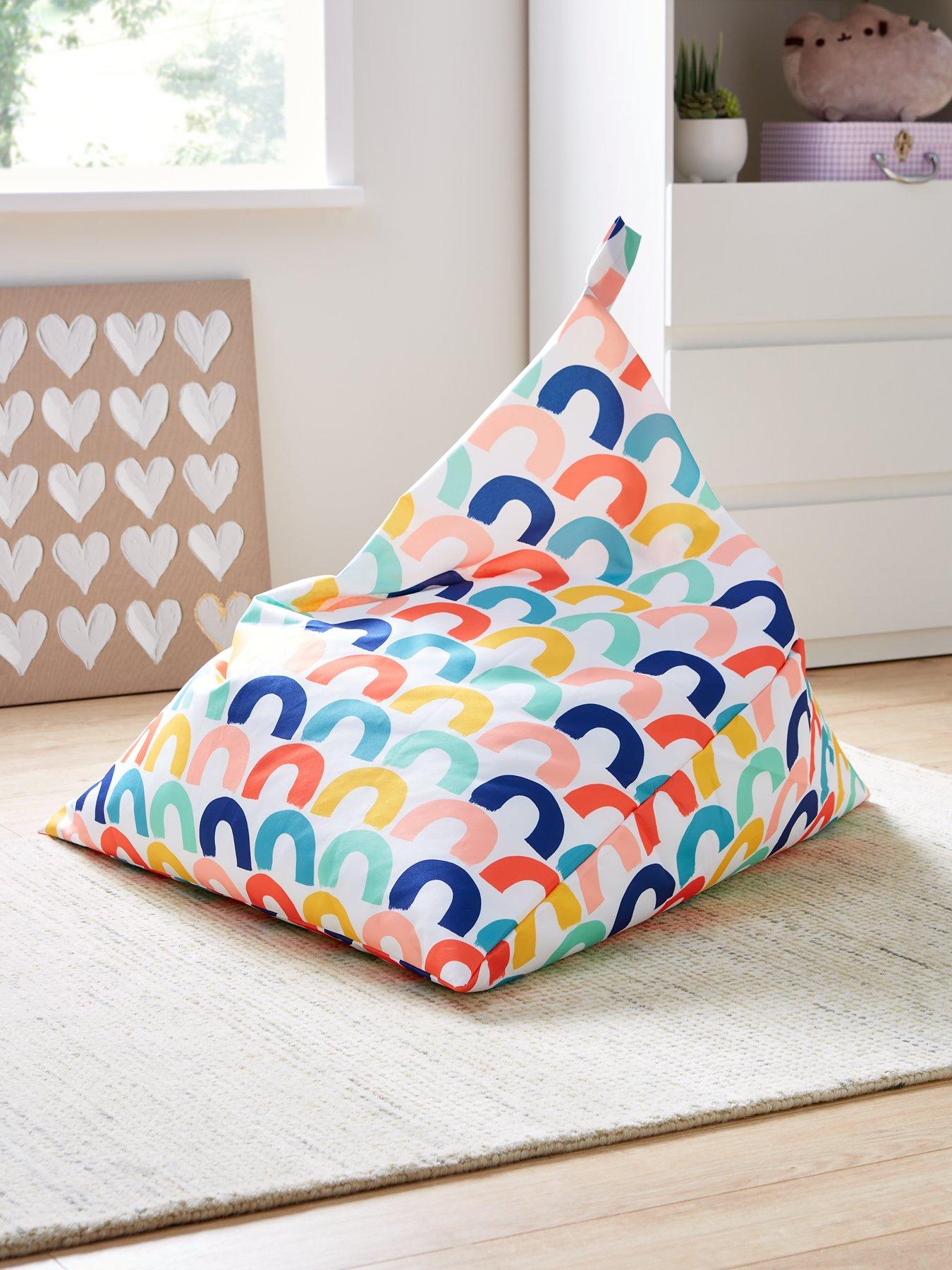 KAIKOO Kids Triangle Beanbag – Rainbow Print