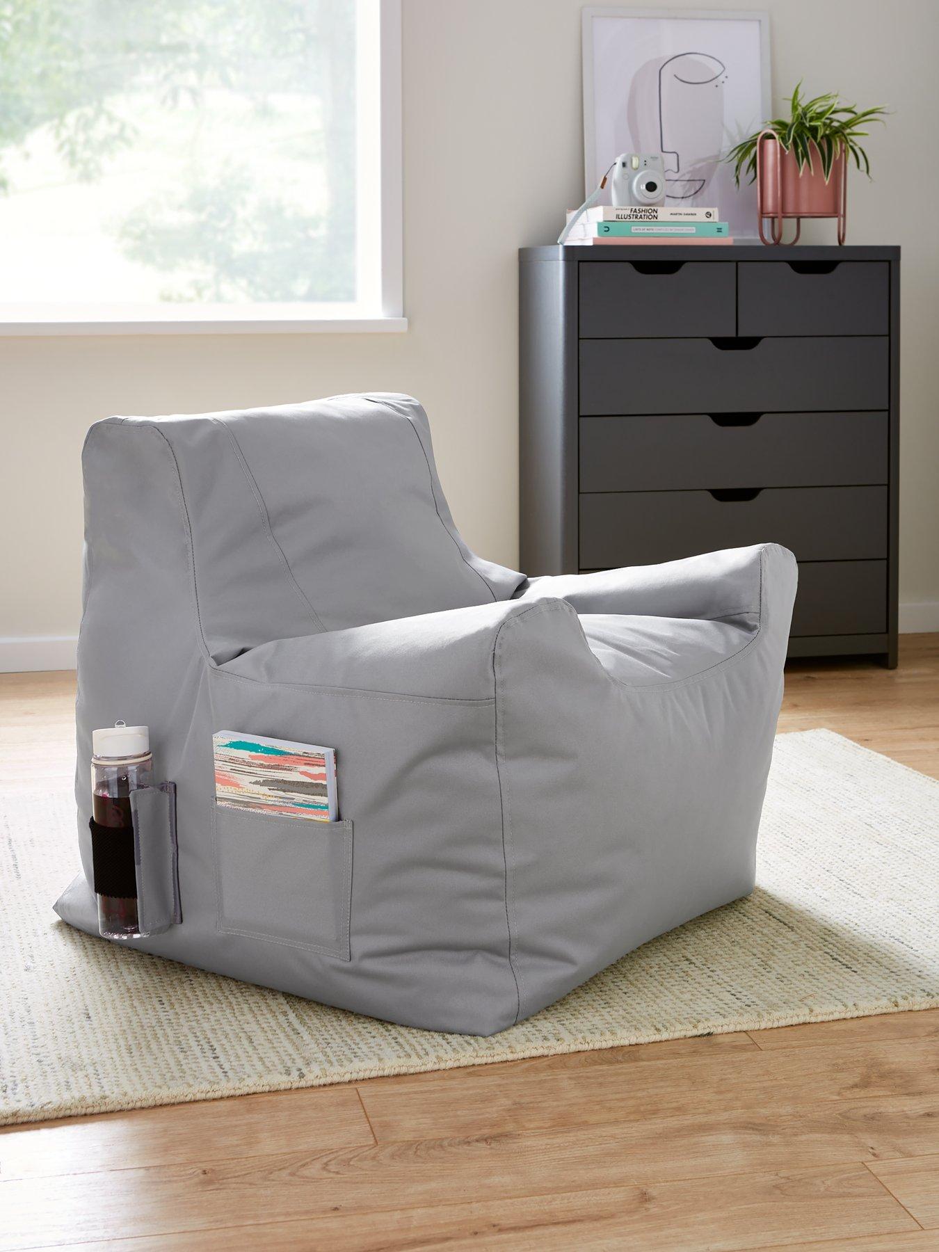 Product photograph of Kaikoo Teenage Beanbag Chair Ndash Grey from very.co.uk