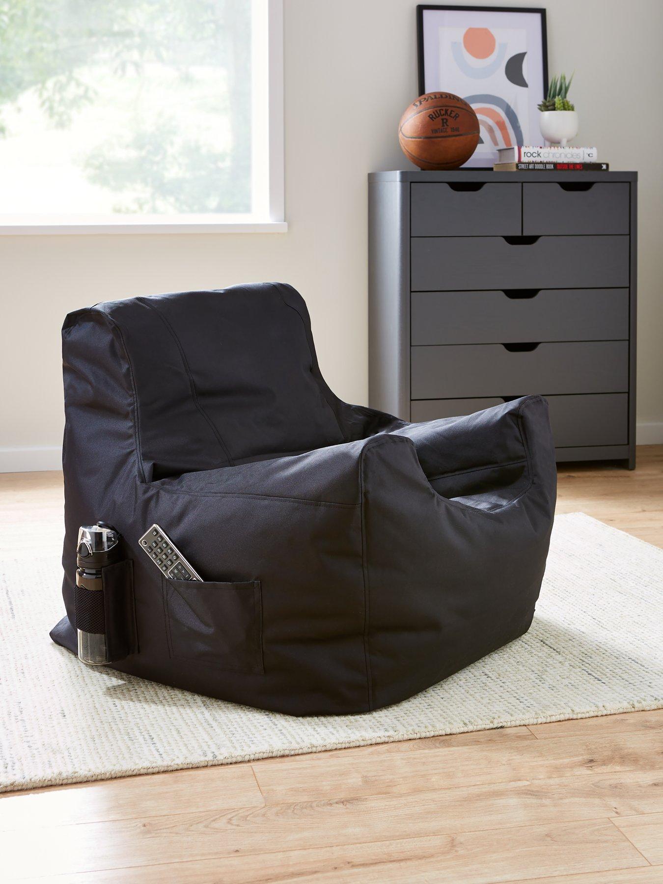 Product photograph of Kaikoo Teenage Beanbag Chair Ndash Black from very.co.uk