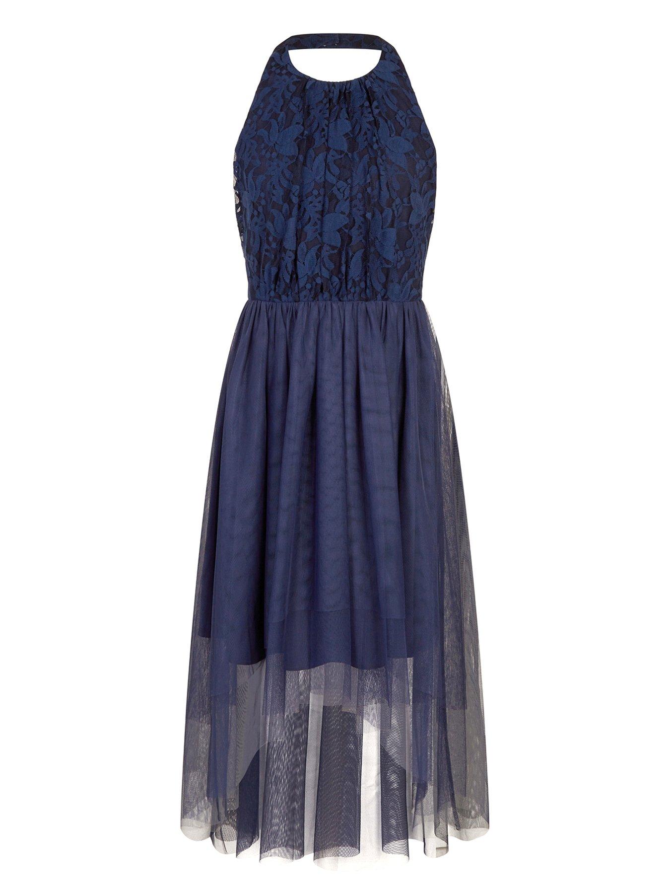 undefined Girls Hayley Lace Prom Dress - Navy
