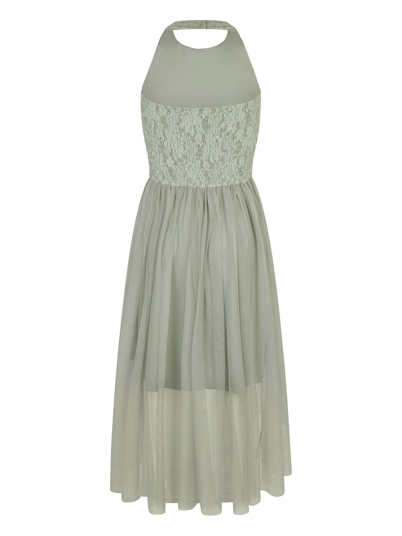 Image 2 of 3 of Monsoon Girls Hayley Lace Prom Dress - Sage