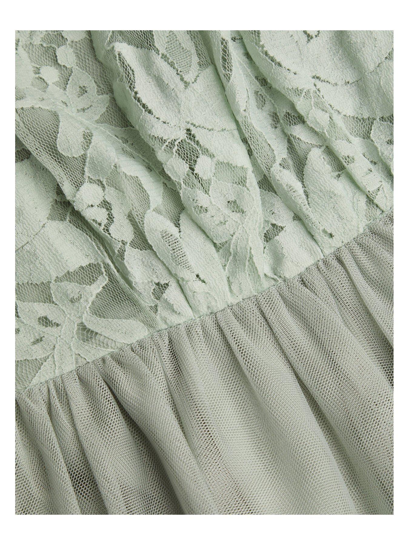 Image 3 of 3 of Monsoon Girls Hayley Lace Prom Dress - Sage