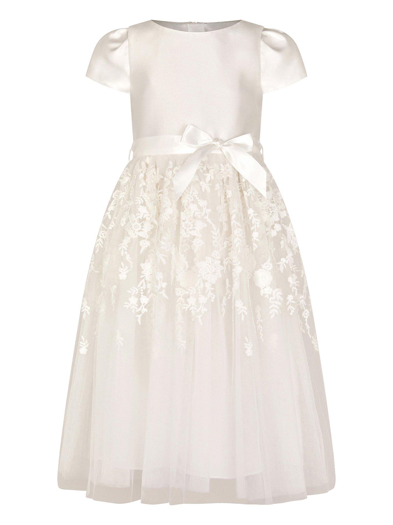 Monsoon Girls Petunia Embroidered Maxi Dress - Ivory | Very.co.uk