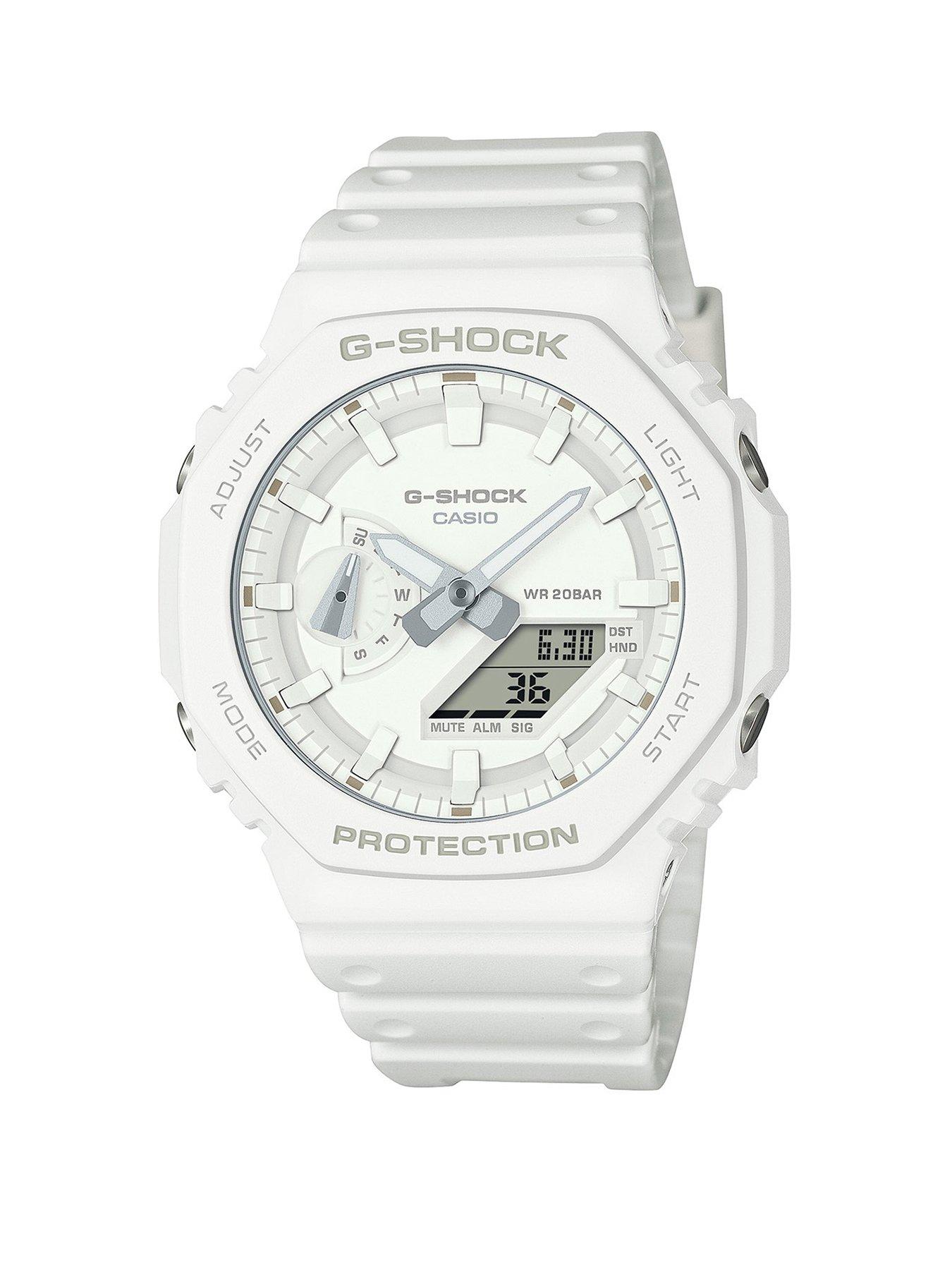 Product photograph of Casio G-shock Ga-2100-7a7er White Resin Watch from very.co.uk