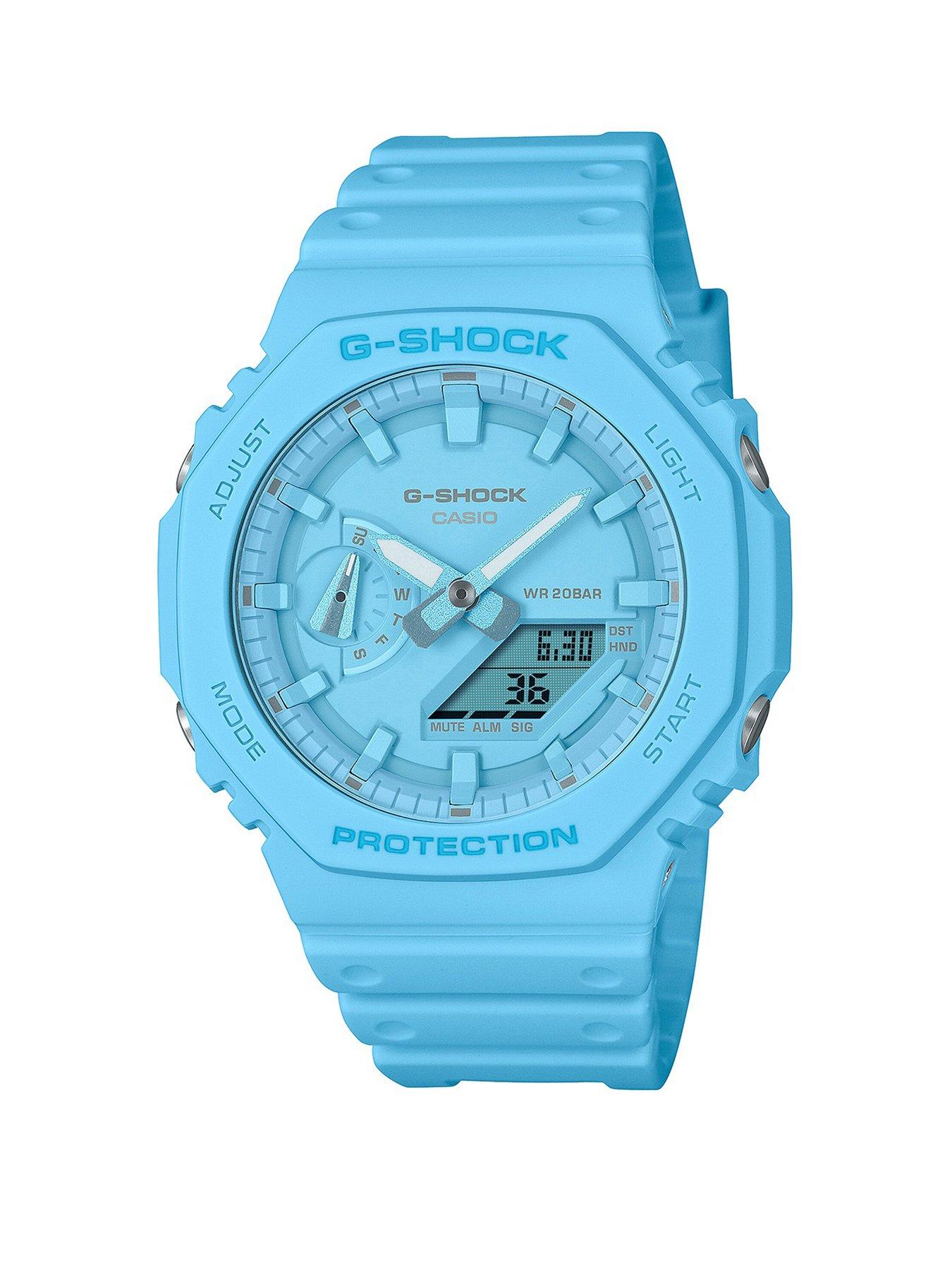 Product photograph of Casio G-shock Ga-2100-2a2er Light Blue Resin Watch from very.co.uk
