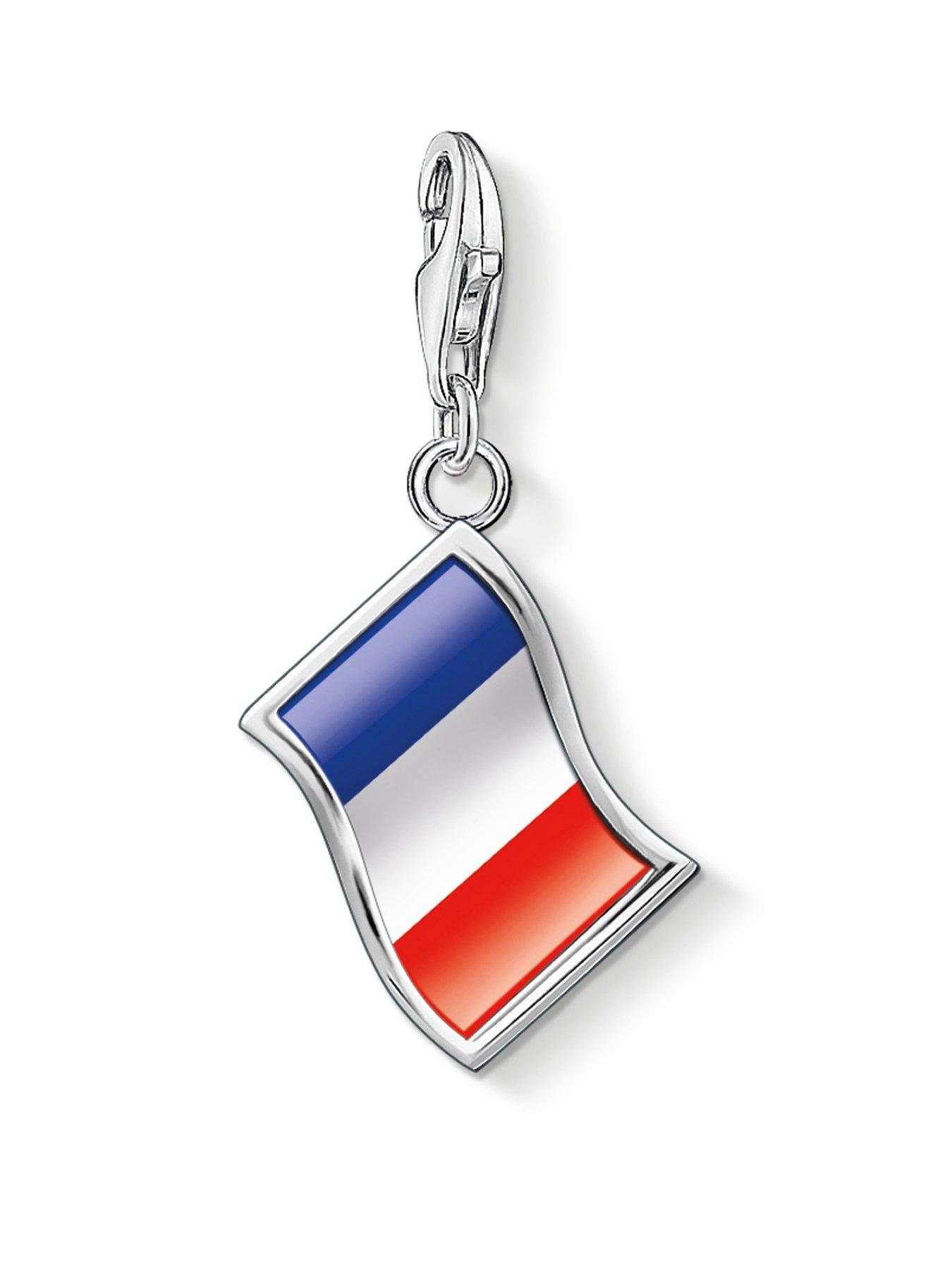 Product photograph of Thomas Sabo French Flag Charm Tricolour Symbol Curved Design Official Event Elegance from very.co.uk