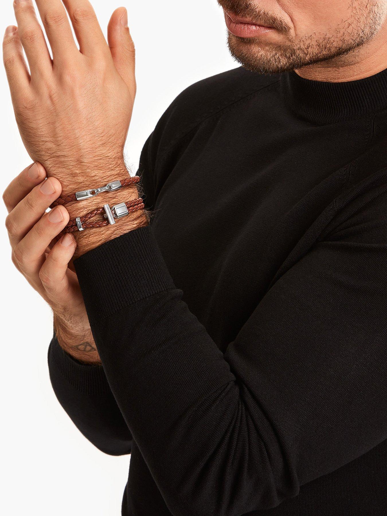 Image 2 of 3 of Thomas Sabo Unisex Basic Leather Bracelet - Brown
