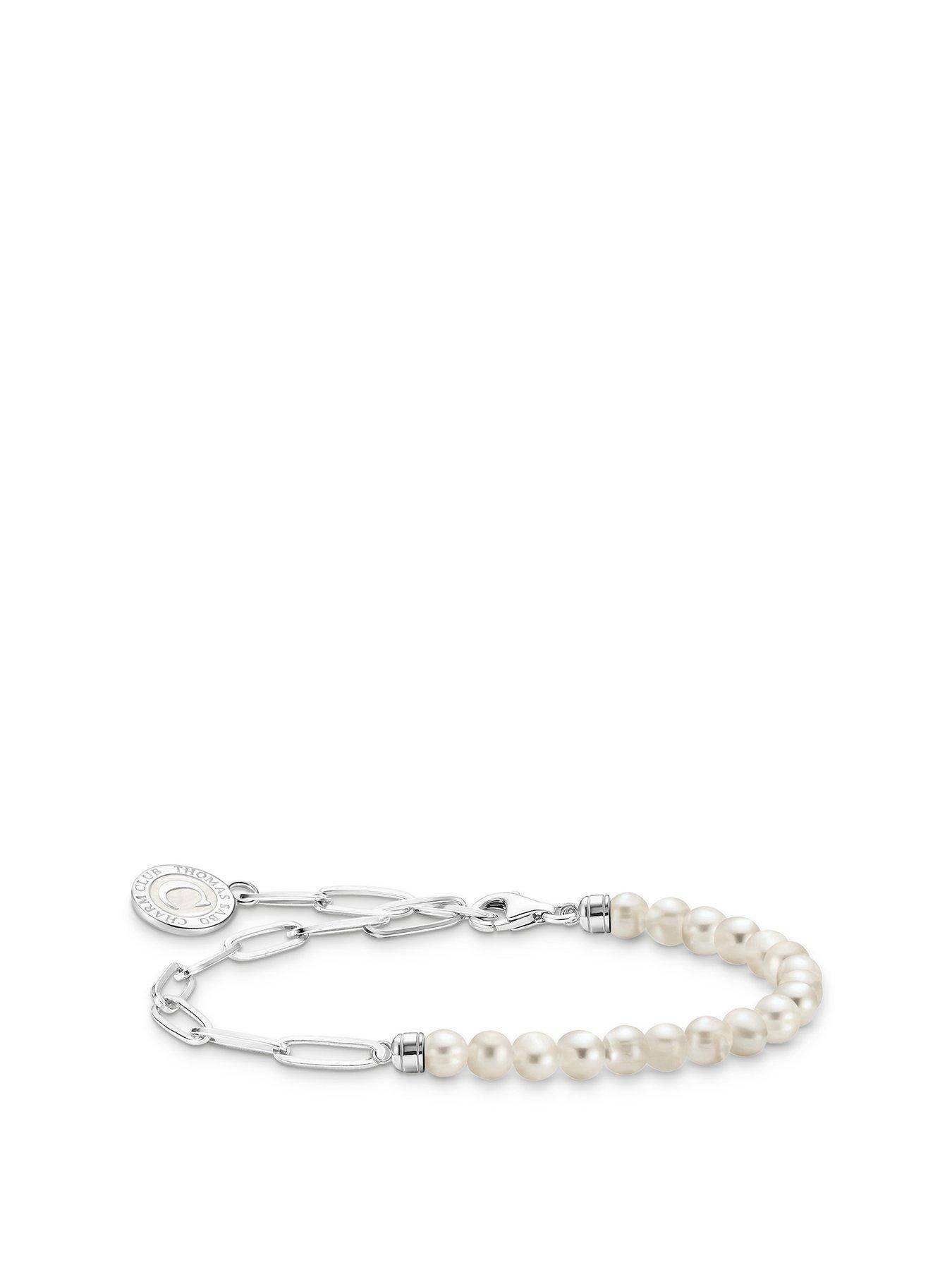 undefined Charm Holder: Anchor chain link with rose quartz beads, engraved end caps, hand-painted Charmista coin