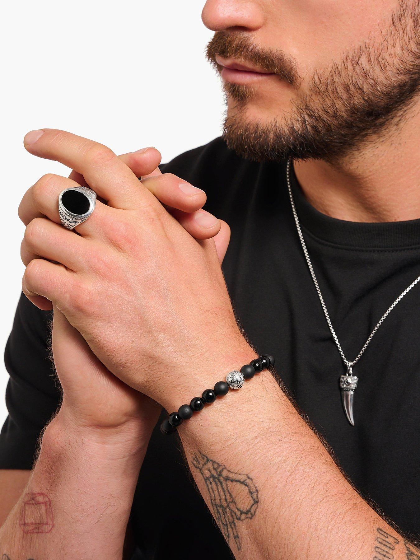 Image 2 of 3 of Thomas Sabo Obsidian Beads Bracelet - 925 silver