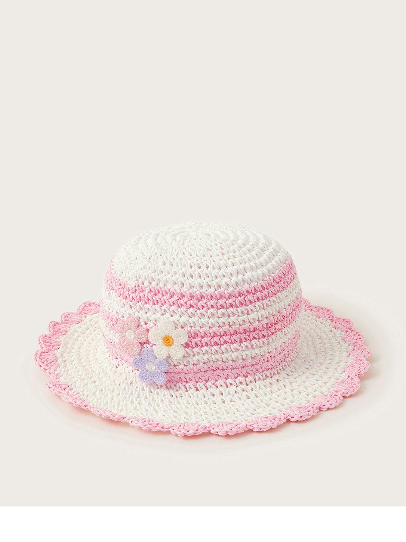 JoJo Maman Bébé Pink Strawberry UPF 50 Floppy Sun Hat