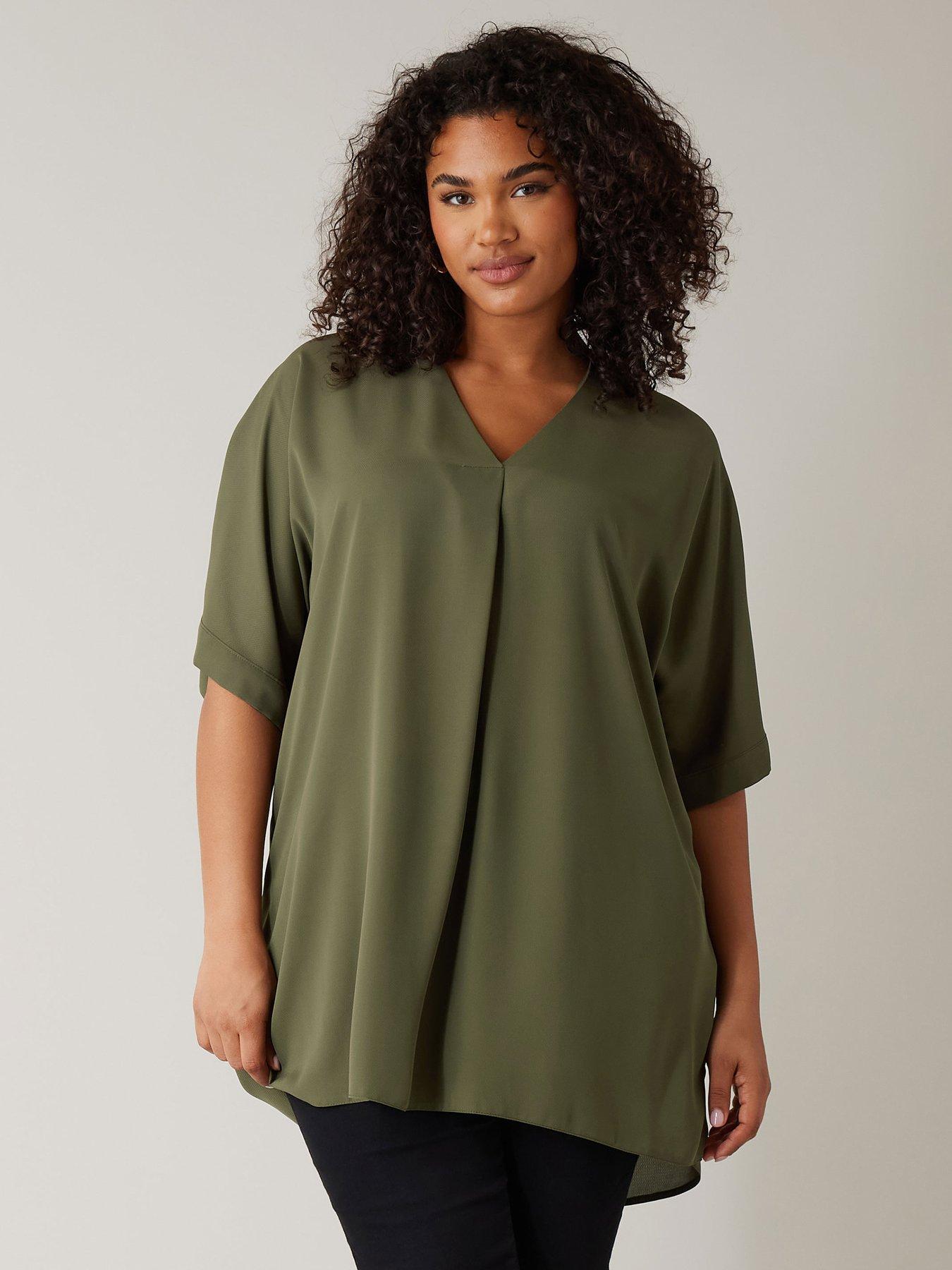 Evans V neck Blouse Green Very