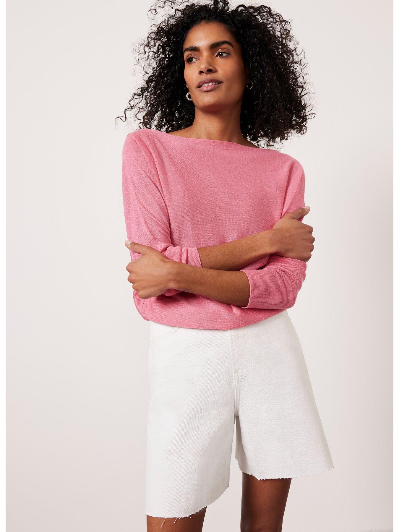 Pink batwing jumper best sale