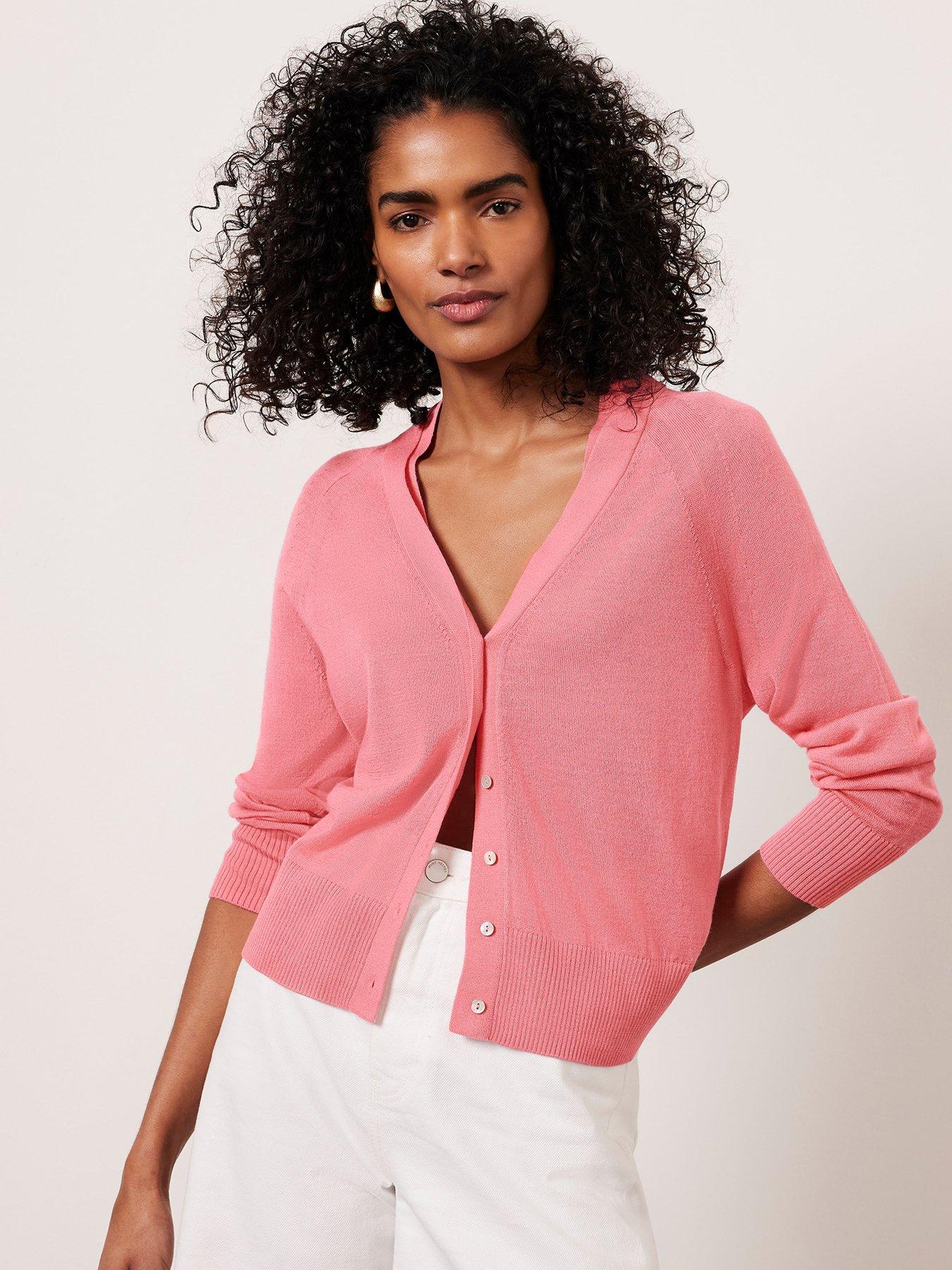 Pink Button Up Cardigan