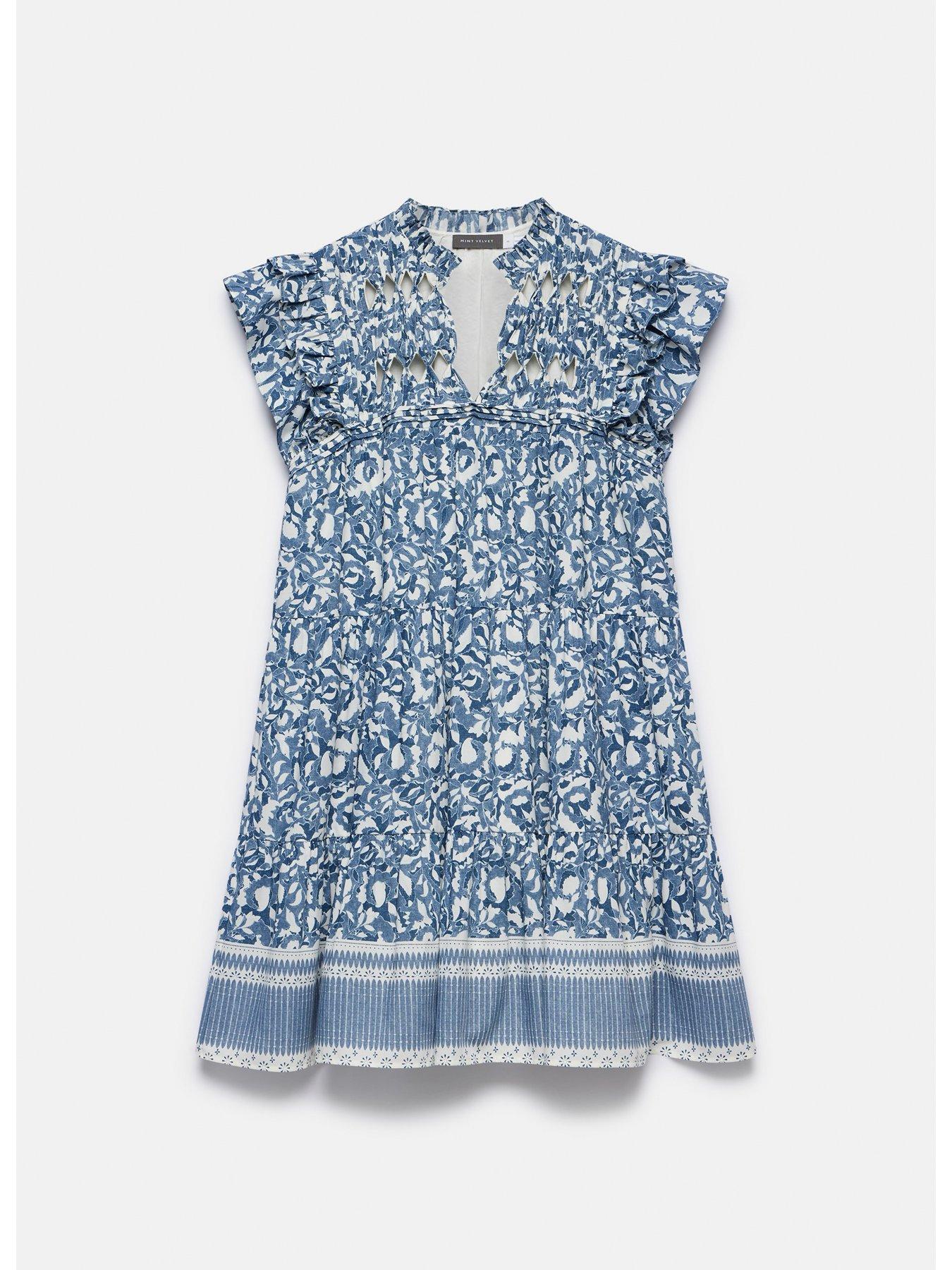 Mint Velvet Blue Mixed Print Mini Dress Very