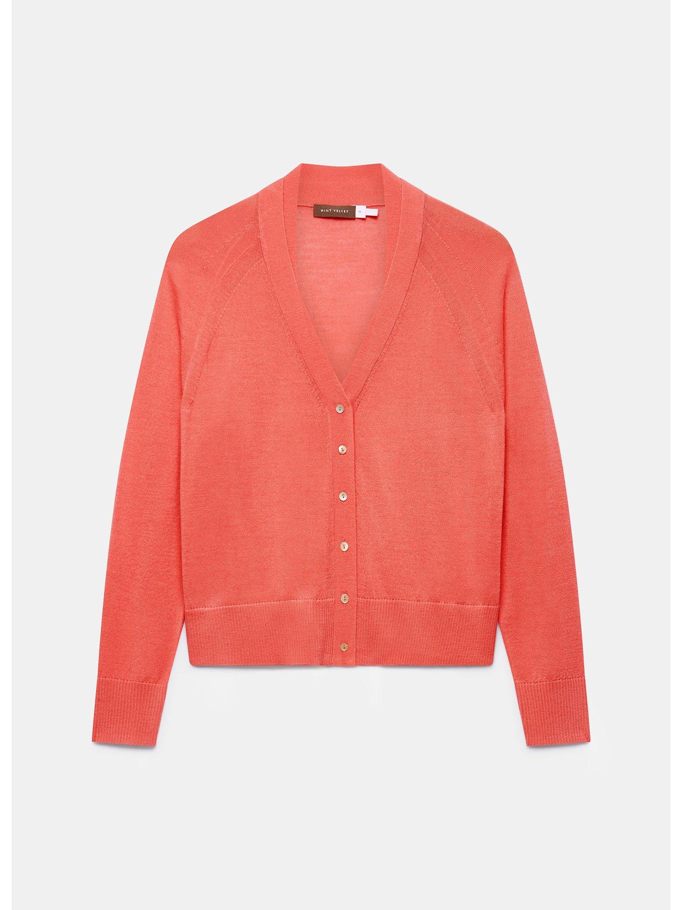 Orange button up cardigan sale