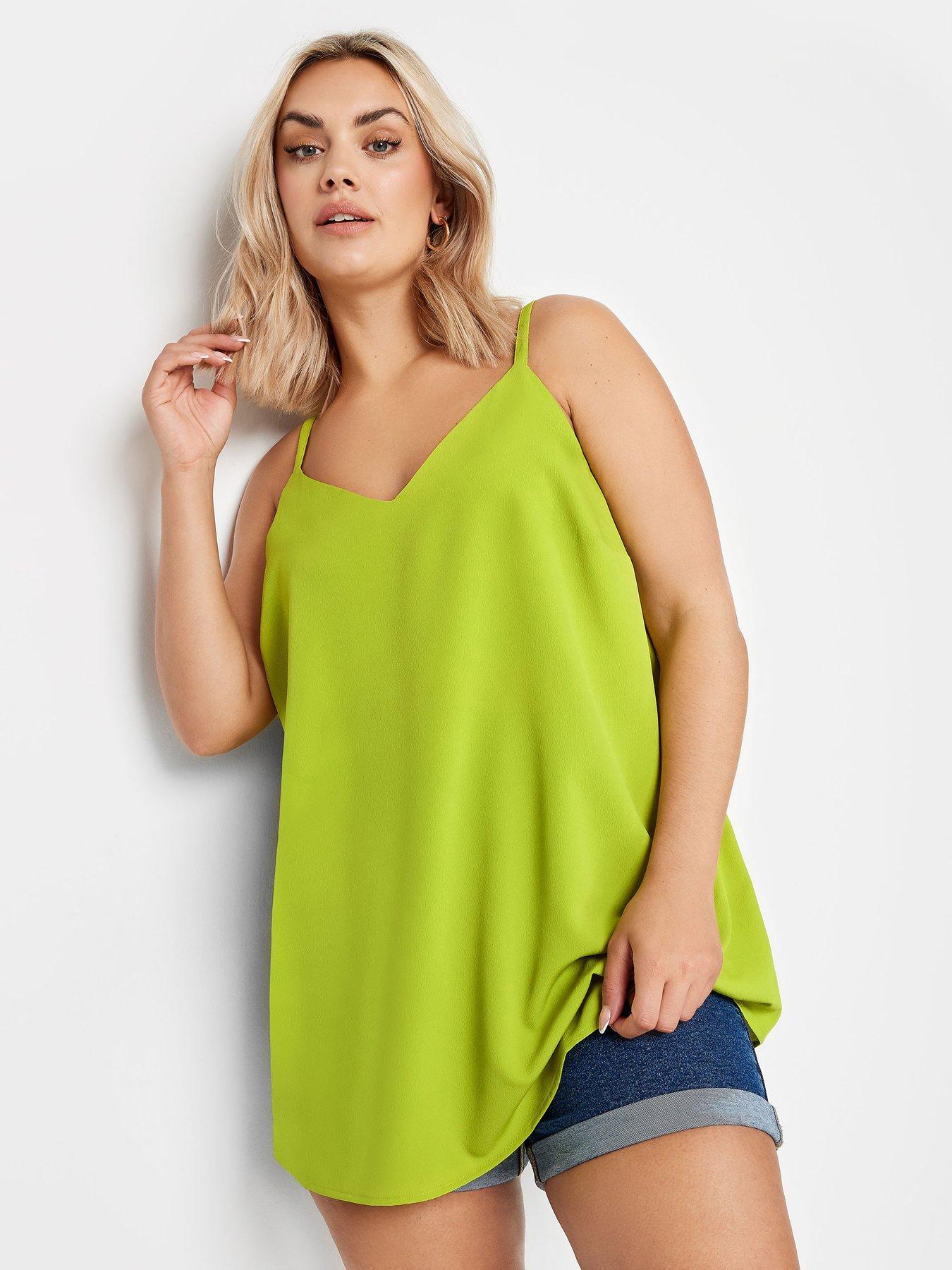 Yours Curve Cami Vest Top Green