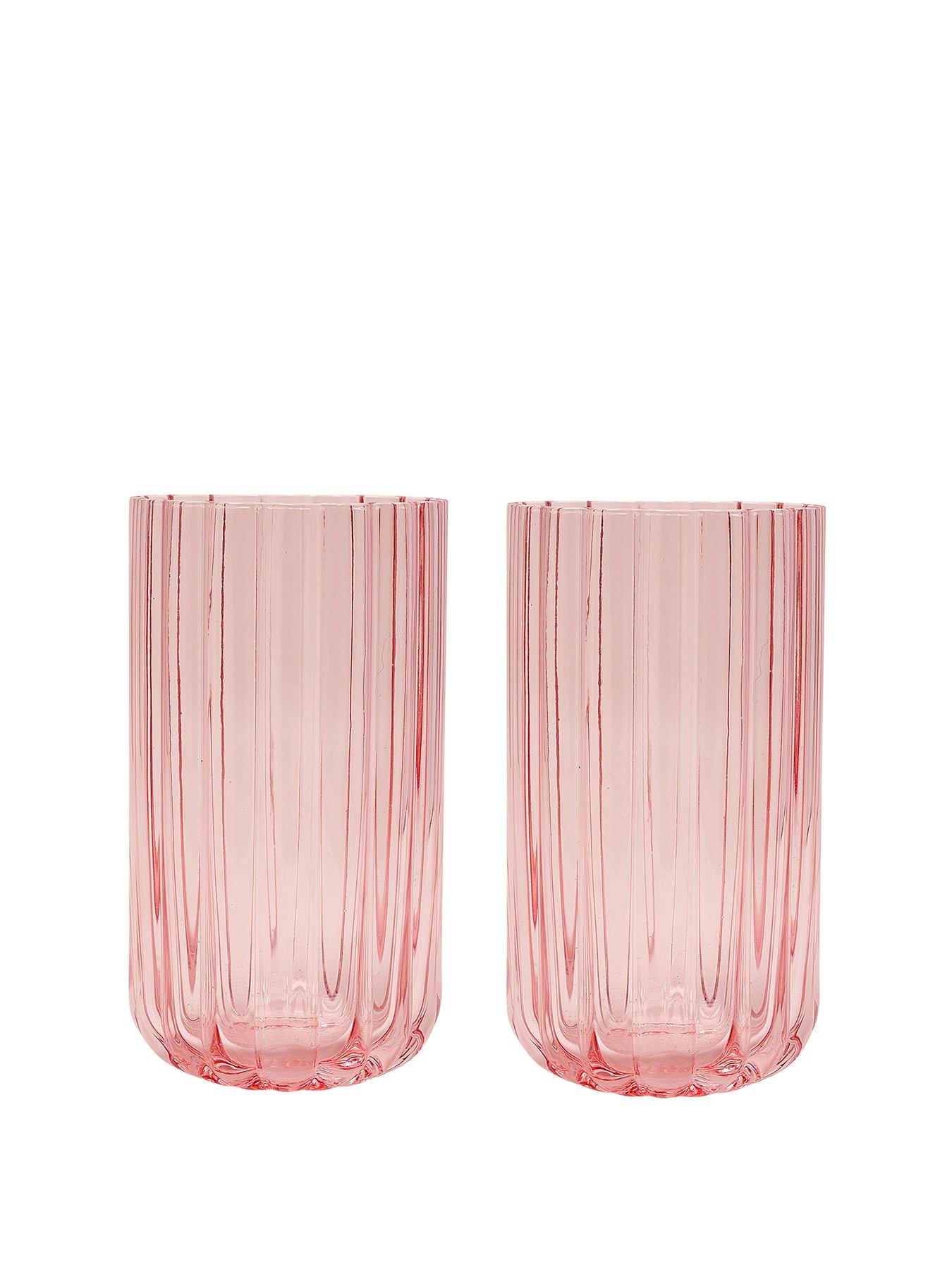 Product photograph of Hestia Scalloped Tall Glass Tumblers Ndash Set Of 2 from very.co.uk