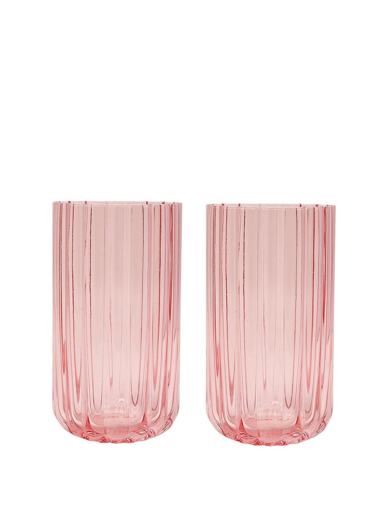 Product photograph of Hestia Scalloped Tall Glass Tumblers Ndash Set Of 2 from very.co.uk