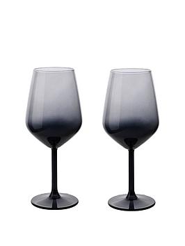 Product photograph of Hestia Set Of 2 Grey Ombre Wine Glasses from very.co.uk