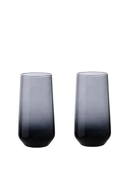 Product photograph of Hestia Set Of 2 Grey Ombre Highball Glasses from very.co.uk
