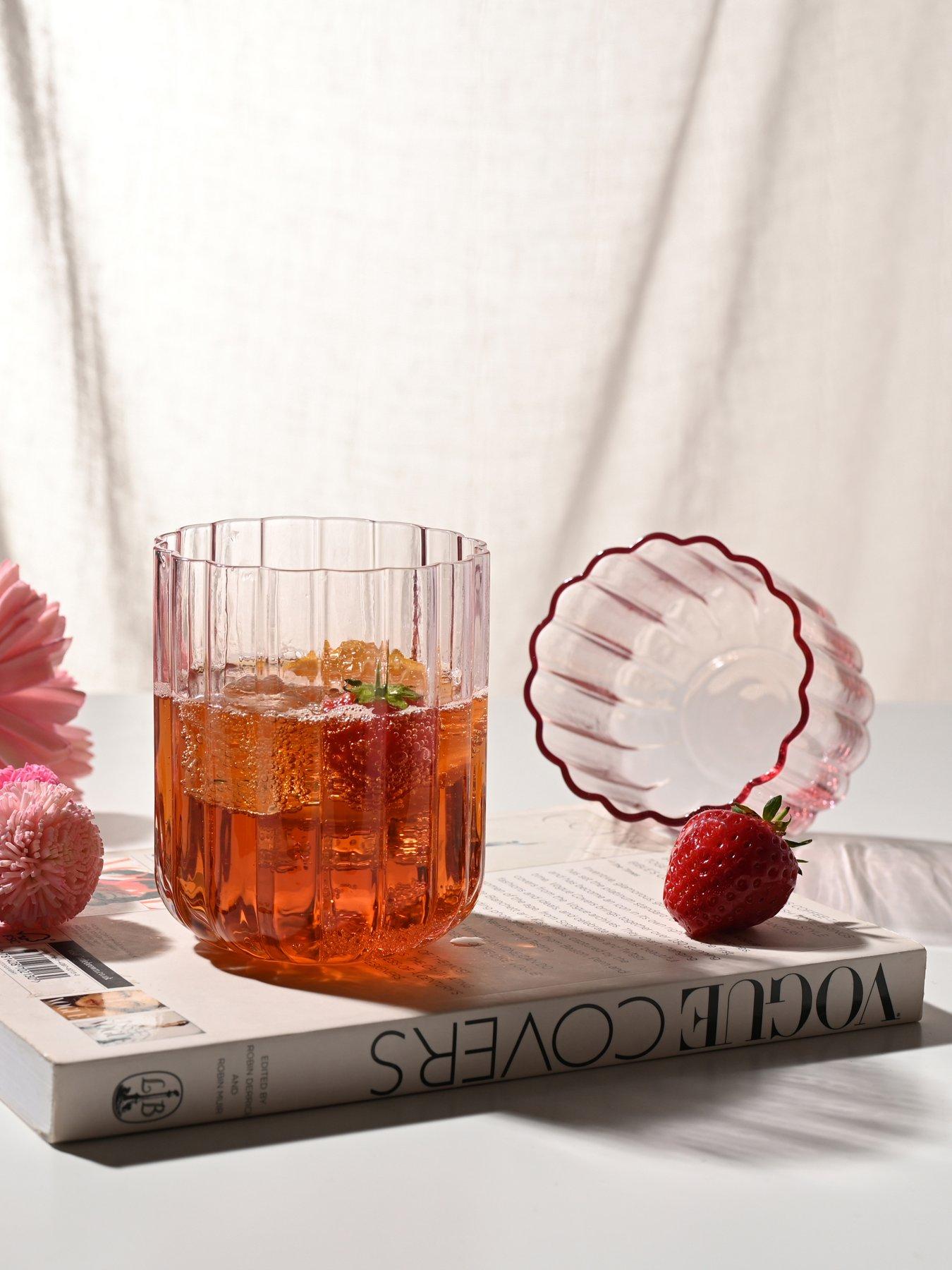 Image 1 of 4 of Hestia Scalloped Short Glass Tumblers &ndash; Set of 2