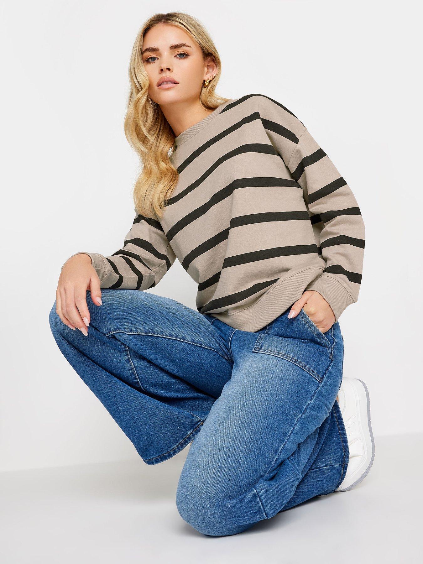 undefined Petite Mocha Stripe Sweatshirt