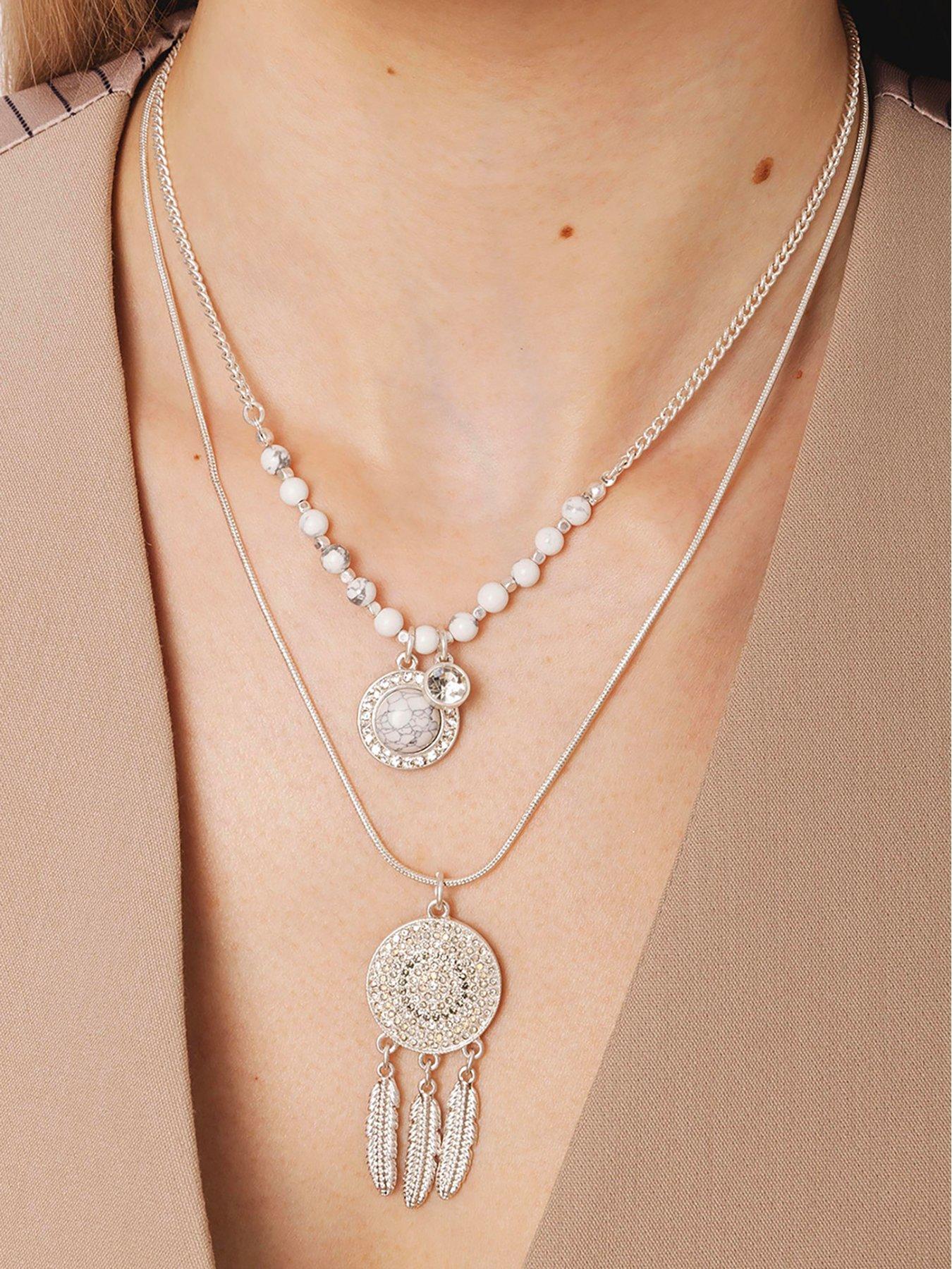 Bibi Bijoux Silver Dreamcatcher Layered Necklace Very