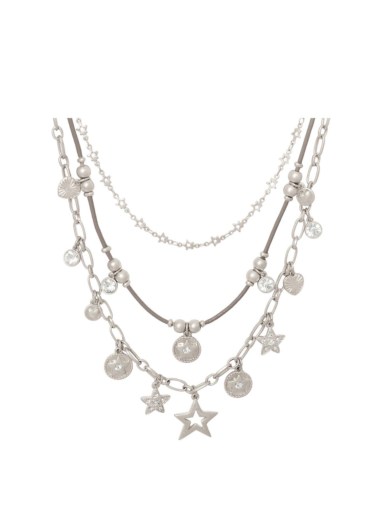Product photograph of Bibi Bijoux Silver Stellar Harmony Layered Necklace from very.co.uk
