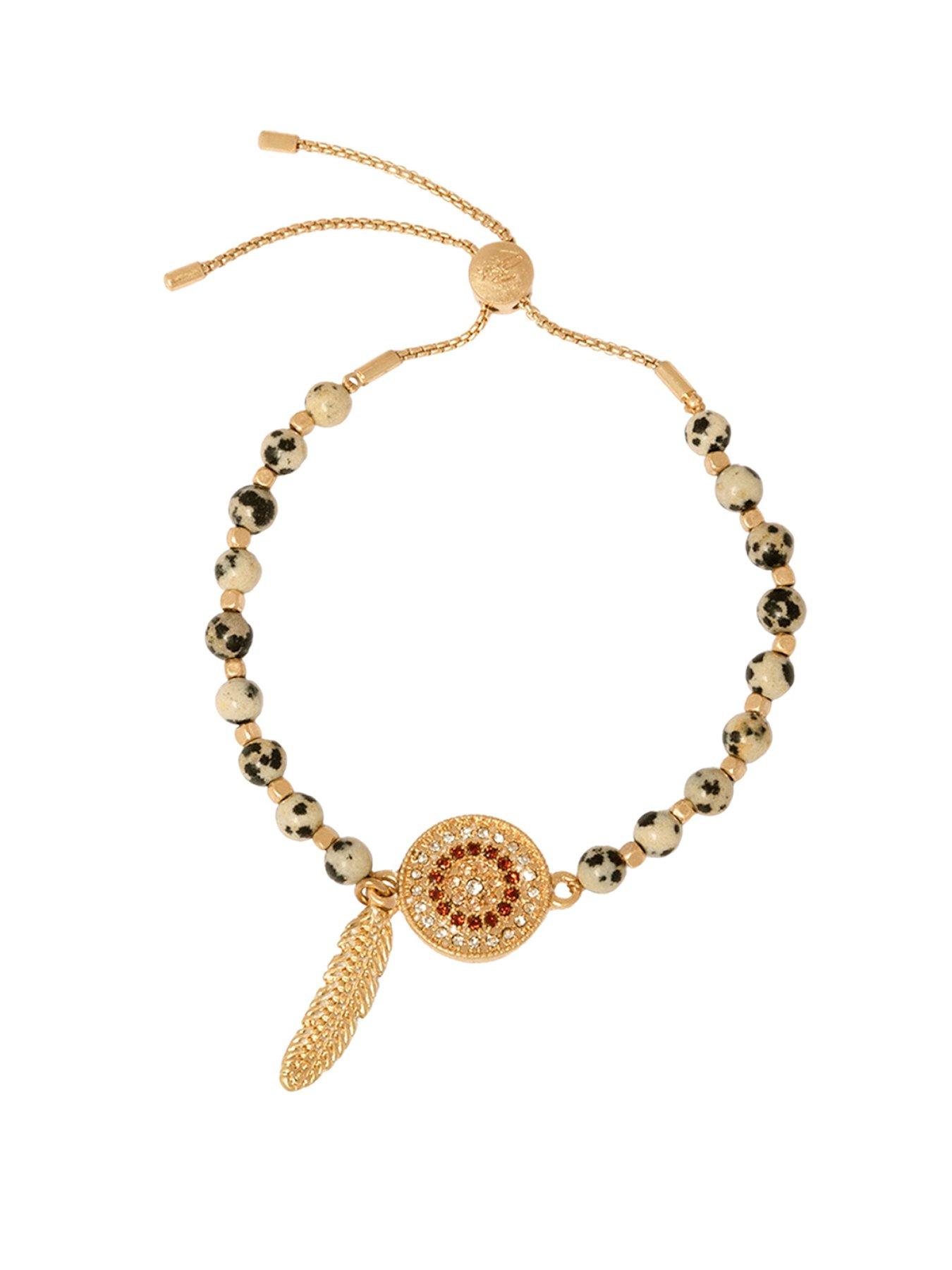 Product photograph of Bibi Bijoux Gold Dreamcatcher Friendship Bracelet from very.co.uk