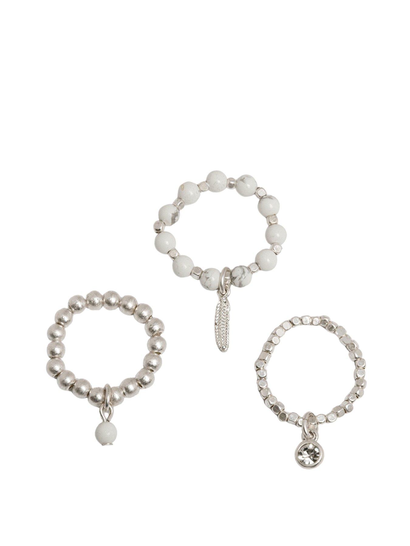 Product photograph of Bibi Bijoux Silver Dreamcatcher Stretch Ring Set from very.co.uk