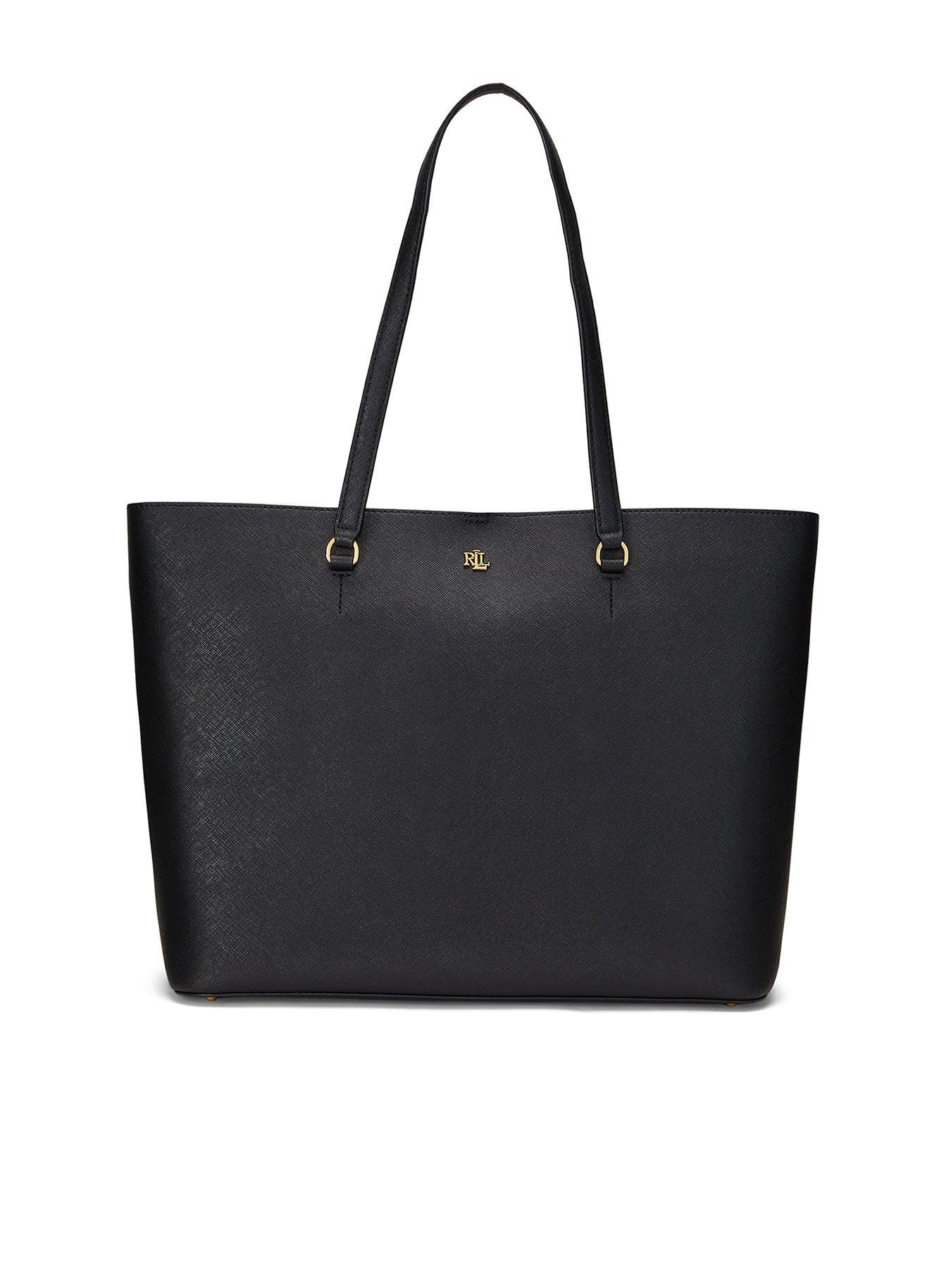 lauren by ralph lauren large karly tote, black, women