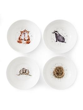 Product photograph of Royal Worcester Set Of 4 Bowls - Badger Hedgehog Fox Owl from very.co.uk