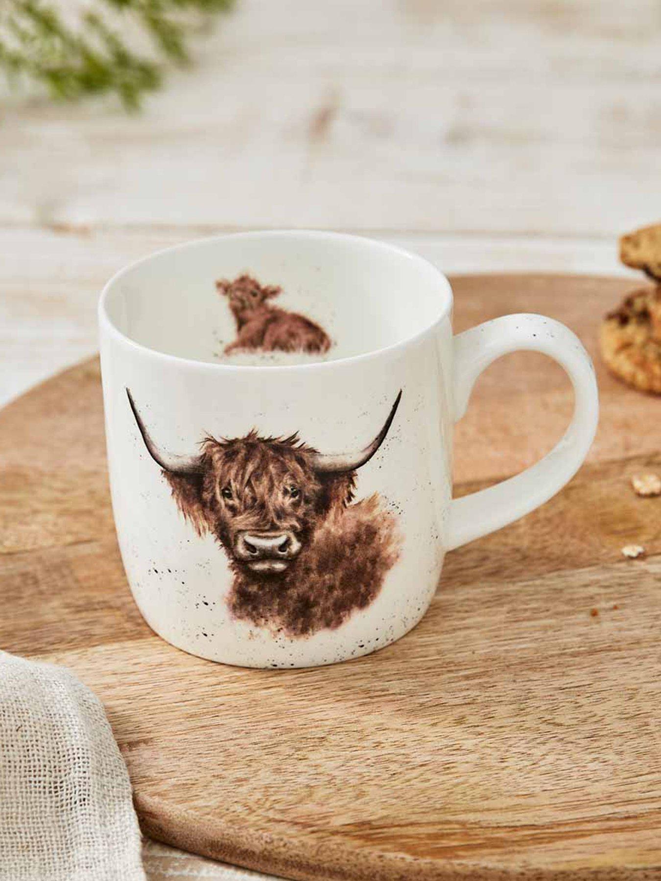 Product photograph of Royal Worcester Wrendale Highland Cow Mug from very.co.uk