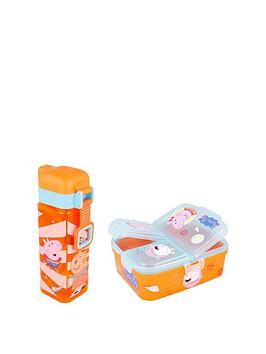 Product photograph of Peppa Pig Safety Lock Bottle Amp Lunch Box Set from very.co.uk