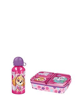Product photograph of Paw Patrol Multi Compartment Lunch Box Amp Aluminium Bottle Set from very.co.uk