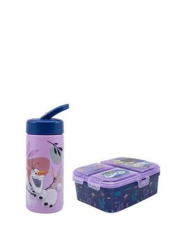 Product photograph of Disney Frozen Multi Compartment Lunch Box Sipper Bottle Set from very.co.uk