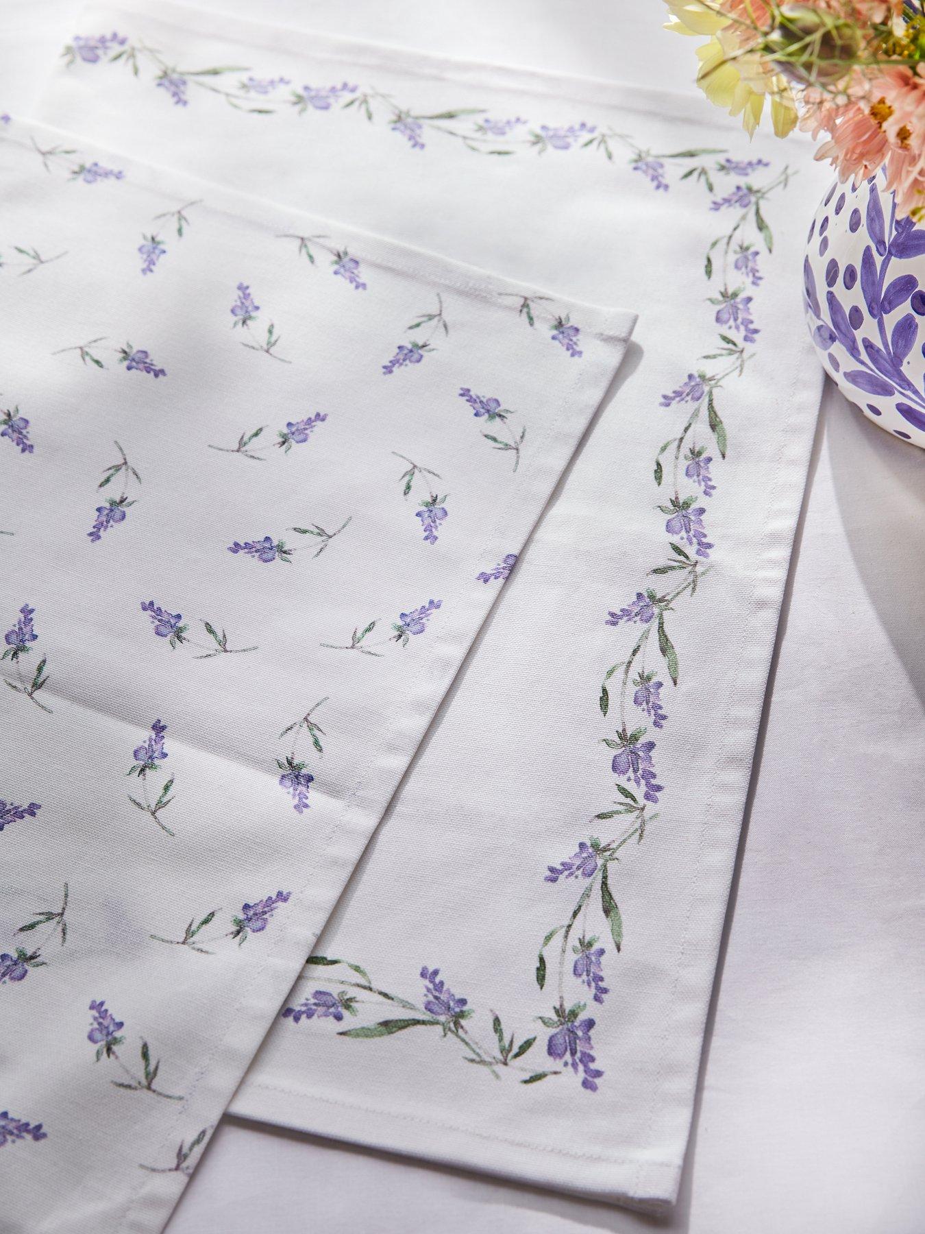 Product photograph of Portmeirion Sophie Conran For Portmeirion Lavandula Set Of 2 Tea Towels from very.co.uk