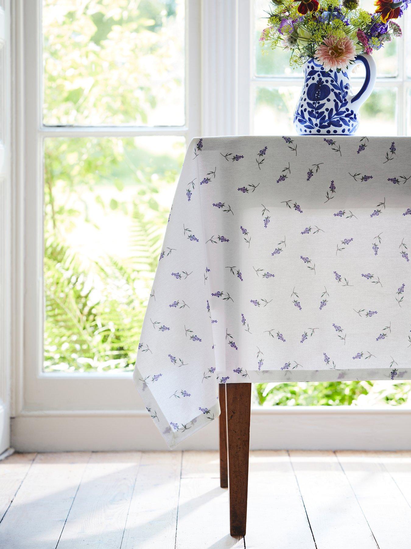 Product photograph of Portmeirion Sophie Conran For Portmeirion Lavandula Cotton Tablecloth Ndash 140 X 180 Cm from very.co.uk