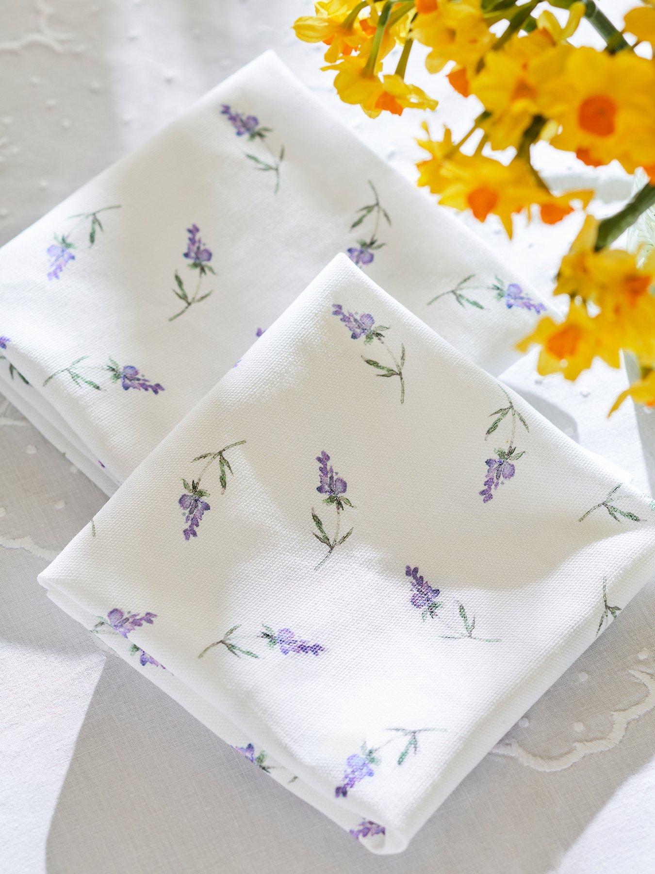 Product photograph of Portmeirion Sophie Conran For Portmeirion Lavandula Set Of 2 Cotton Napkins from very.co.uk